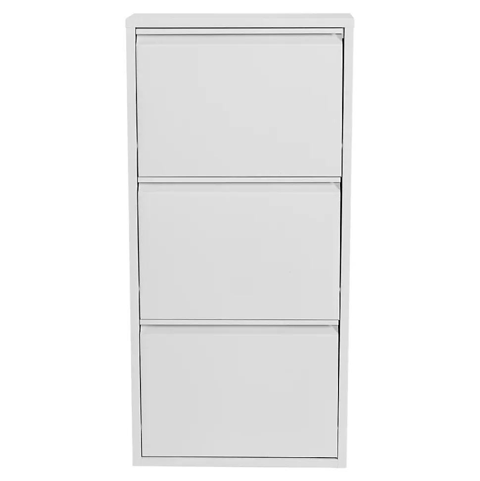 Meuble à chaussures Sokndal à 3 tiroirs inclinables blanc en.casa