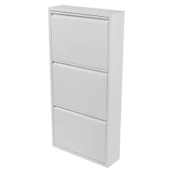 Meuble à chaussures Sokndal à 3 tiroirs inclinables blanc en.casa