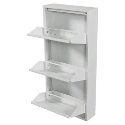 Meuble à chaussures Sokndal à 3 tiroirs inclinables blanc en.casa