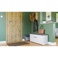 Meuble à chaussures style scandinave entrée - 100x35x49 - Banc avec rangement-PARMI