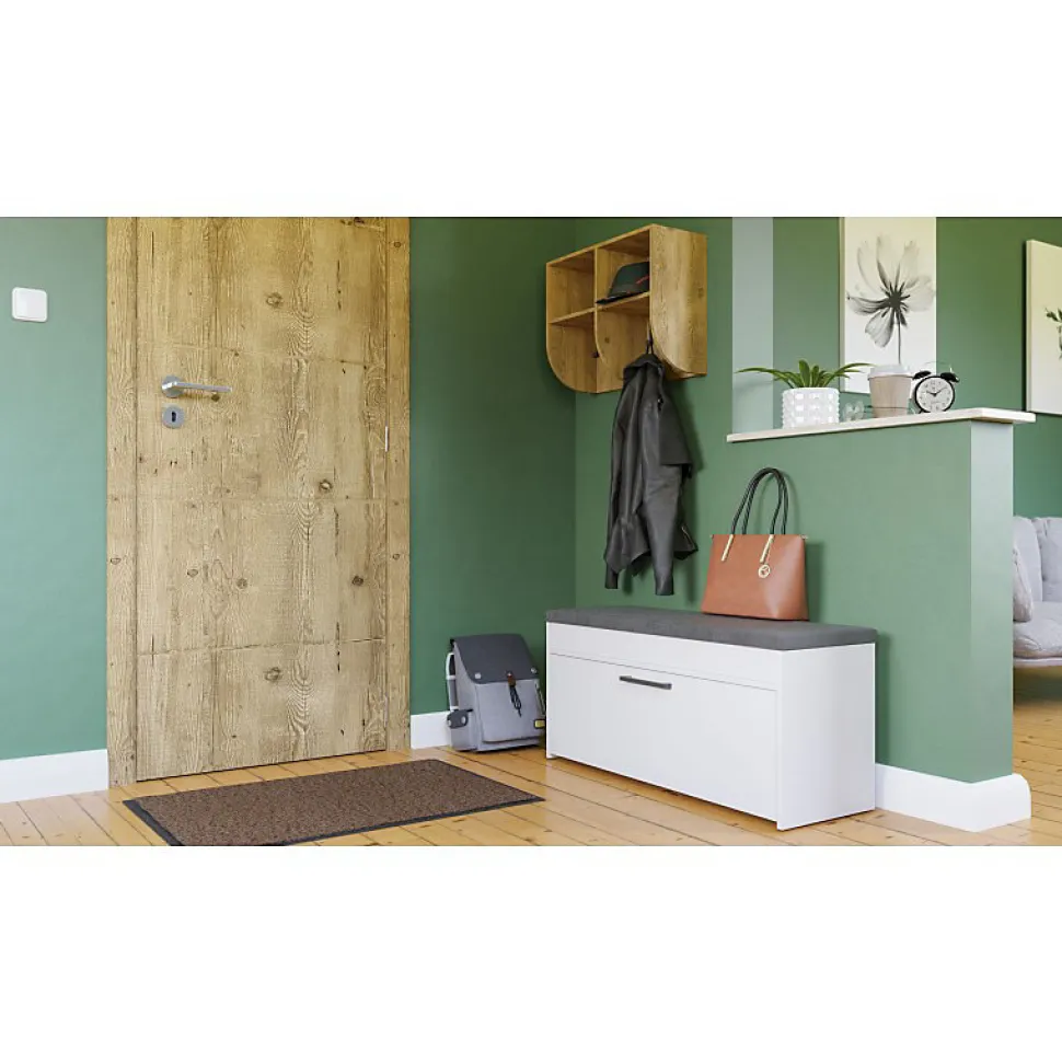 Meuble à chaussures style scandinave entrée - 100x35x49 - Banc avec rangement-PARMI