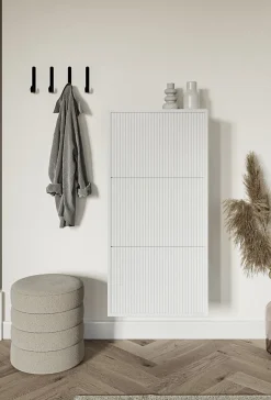 Meuble à chaussures suspendu blanc 50 cm VELDIO