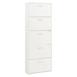 Meuble à chaussures Sykkylven à 5 abattants blanc en.casa