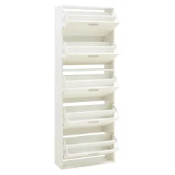 Meuble à chaussures Sykkylven à 5 abattants blanc en.casa