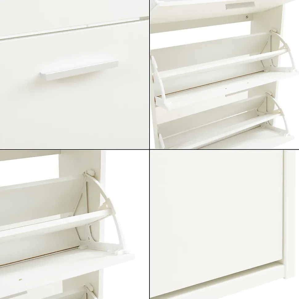 Meuble à chaussures Sykkylven à 5 abattants blanc en.casa