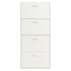 Meuble à chaussures Sykkylven à 4 abattants blanc en.casa