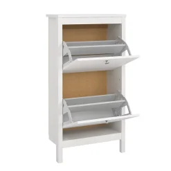 Meuble à chaussures Tisoy, Meuble à chaussures, Armoire d'entrée polyvalente, Rangement pour chaussures, 54x25 h103 cm, Blanc