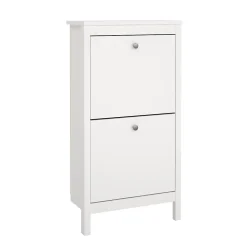 Meuble à chaussures Tisoy, Meuble à chaussures, Armoire d'entrée polyvalente, Rangement pour chaussures, 54x25 h103 cm, Blanc