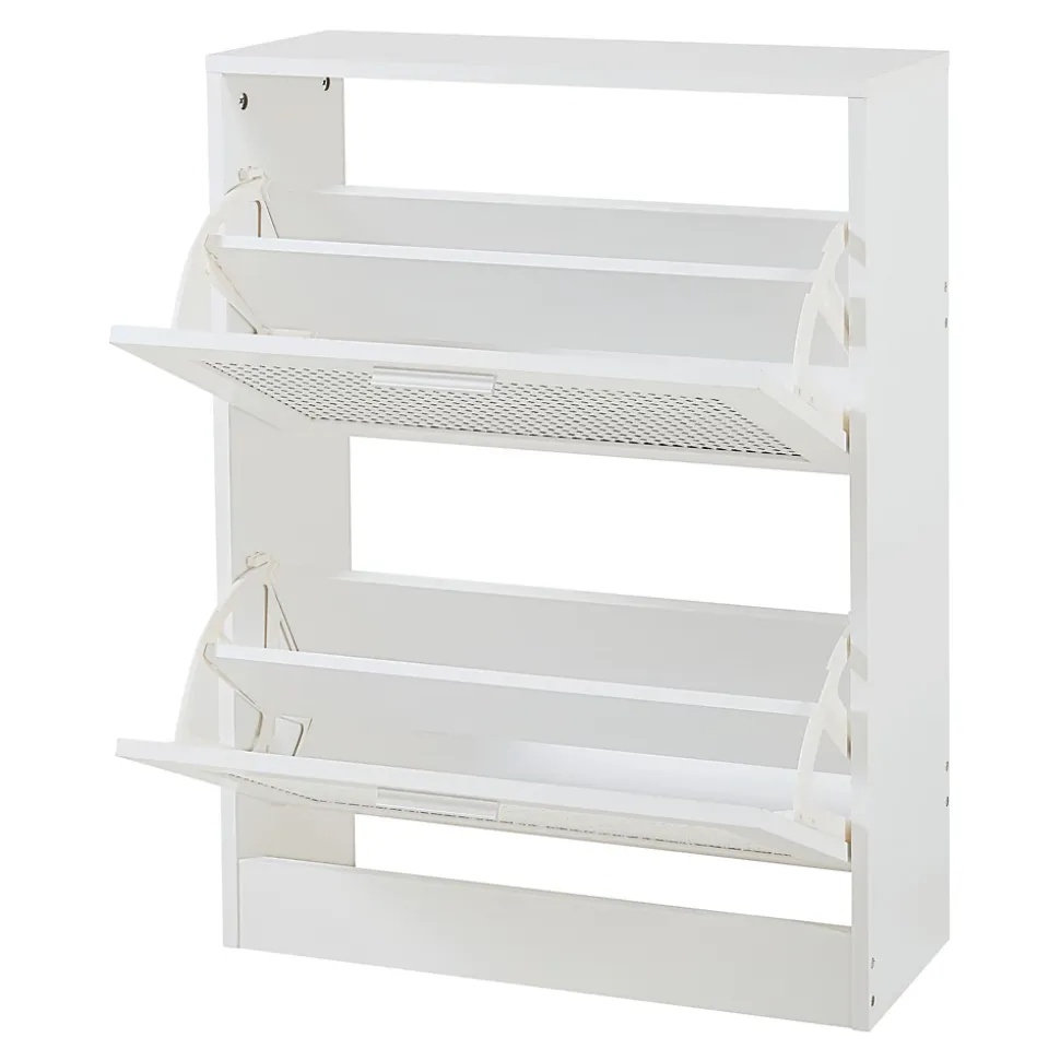 Meuble à chaussures Vesilahti 80 x 60 x 24 cm blanc en.casa