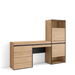 Meuble à chaussures 187x35x145cm commode buffet coiffeuse chêne