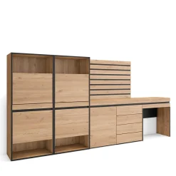 Meuble à chaussures 297x35x145cm commode buffet coiffeuse chêne