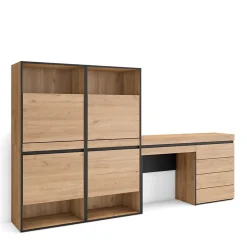 Meuble à chaussures 247x35x145cm commode buffet coiffeuse chêne
