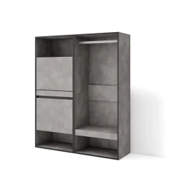 Meuble à chaussures 120x35x145cm vestiaire couleur gris ciment