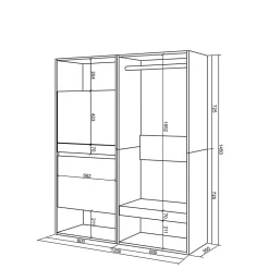 Meuble à chaussures 120x35x145cm vestiaire couleur blanc