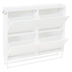 Meuble à chaussures Ylitornio 92 x 100 x 19 cm blanc en.casa