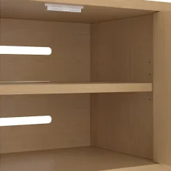 Meuble à chaussures/meuble litière pour chat - 140x40x45,5 cm - Avec griffoir et ventilation - Égères réglables - Naturel