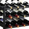 Meuble à vin multifonctionnel métal et bois, 3 niveaux