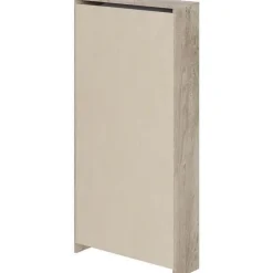 Meuble a chaussures - 4 Portes - Chene et blanc - 75x24x154 cm - Leona