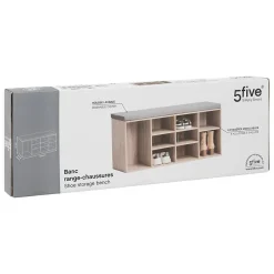 Meuble banc à chaussures x8 Effet chêne naturel - 5Five