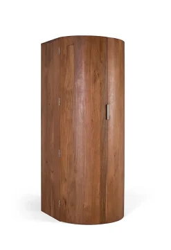 Meuble bar à 2 portes en bois d'acacia massif