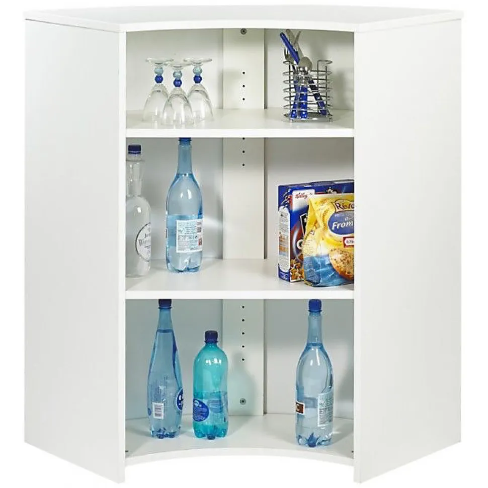 Meuble Bar Comptoir Blanc SIMMOB Capitons 107 cm Bois