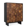 Meuble bar en bois de manguier massif et effet tridimensionnel Sheezam