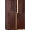 Meuble bar en bois manguier et métal