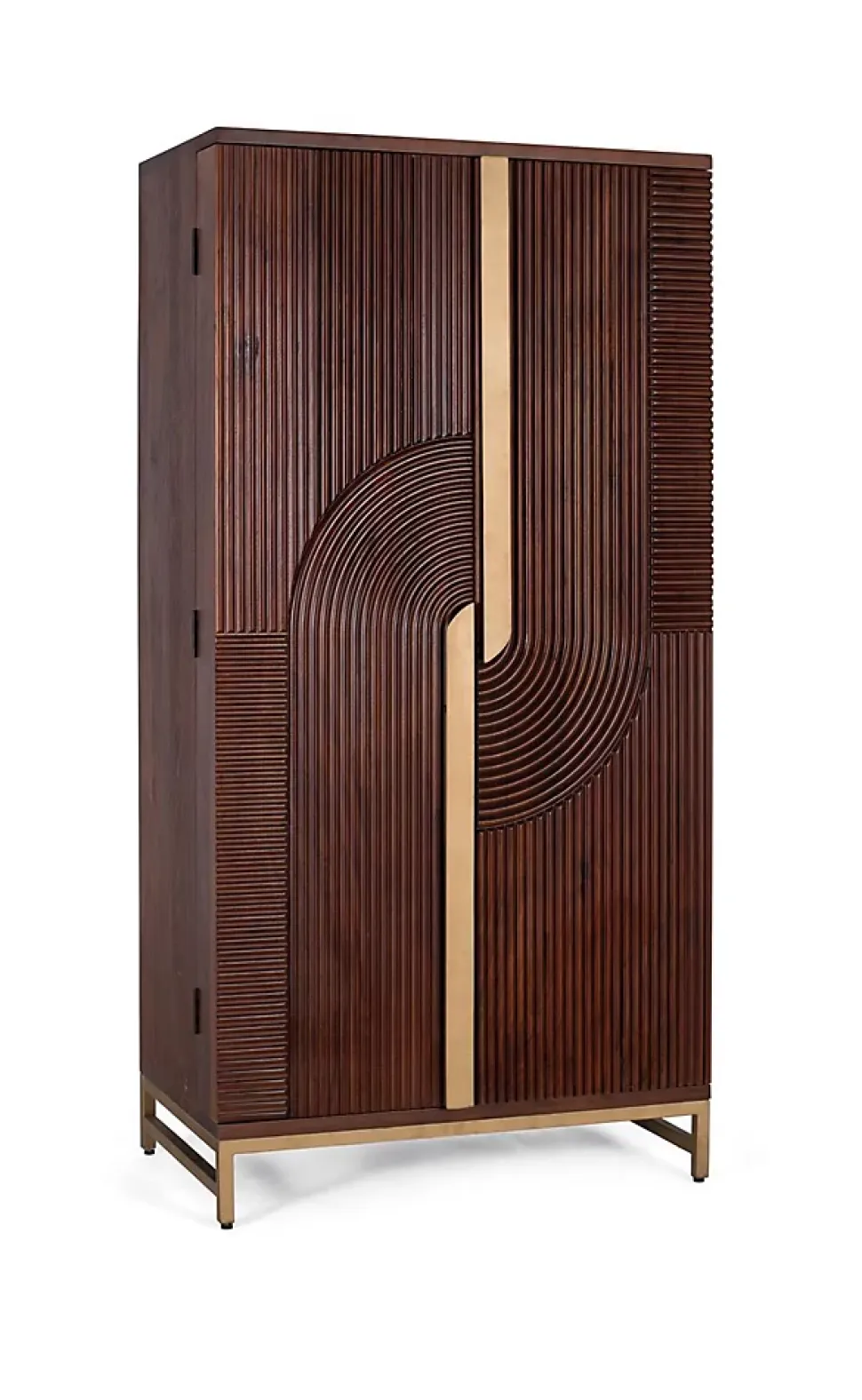 Meuble bar en bois manguier et métal