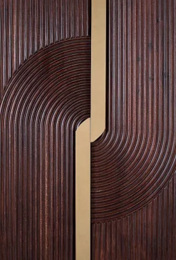 Meuble bar en bois manguier et métal