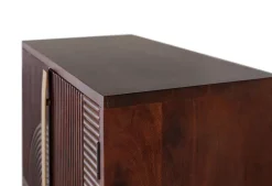 Meuble bar en bois manguier et métal