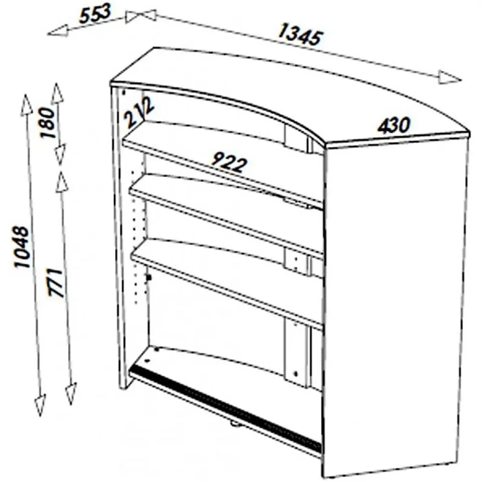 Meuble bar SIMMOB Rock 451 blanc L 134.5 P 55.3 H 104.8 cm
