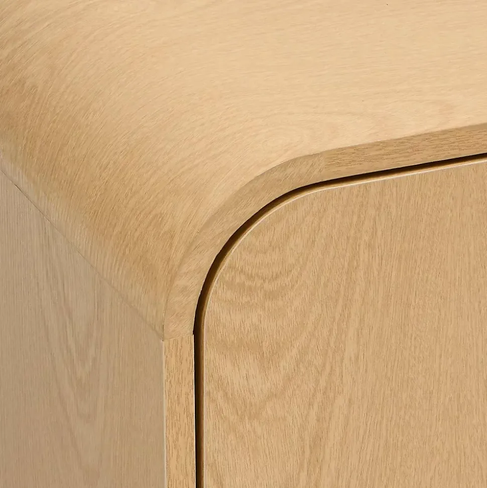 Meuble bas 2 portes 1 étagères Lee beige 140x40cm - Atmosphera