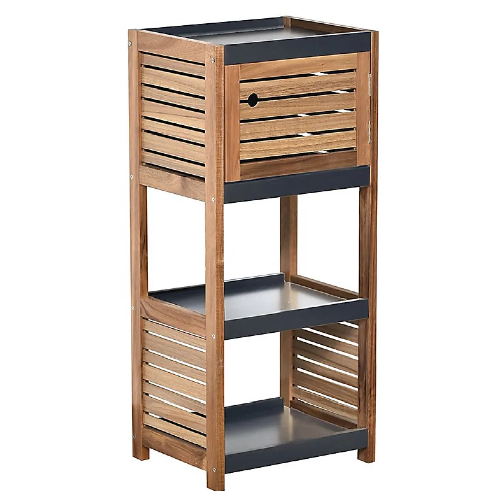 Meuble bas de rangement 1 porte en acacia