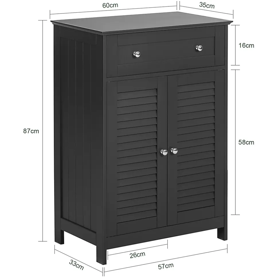 Meuble Bas de Salle de Bain avec Tiroir, Buffet Commode, FRG238-DG, SoBuy