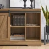 Meuble Bas Placard de Rangement Buffet avec Porte de Grange Coulissante, FSB60-BR, SoBuy