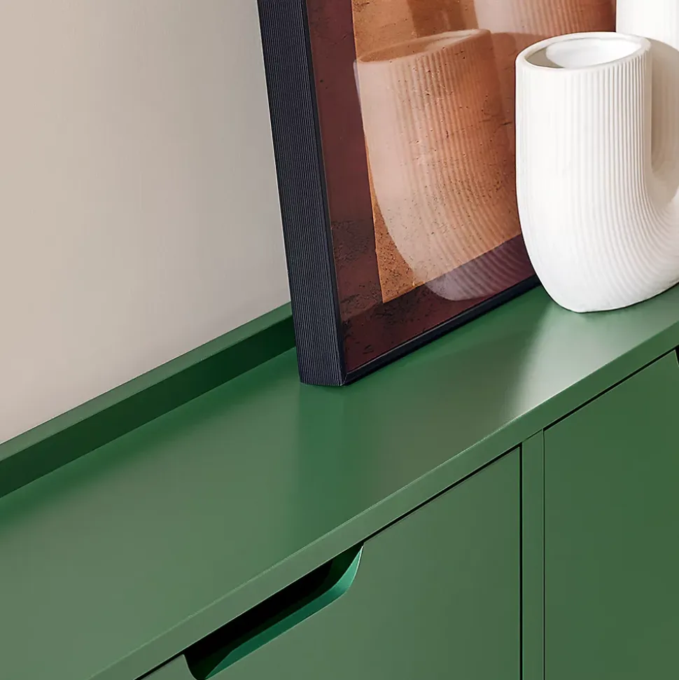 Meuble Chaussure,Armoire à Chaussures, Meuble de Rangement,Pieds en Fer,Vert,FSR100-SY,SoBuy