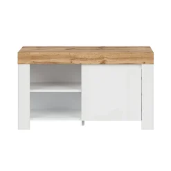 Meuble chaussures bas Hella Blanc et Bois