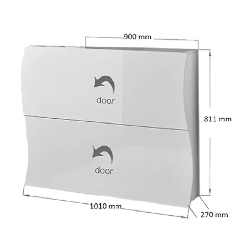 Meuble chaussures Dabayom, Armoire polyvalente avec 2 portes pliantes, 101x27h82 cm, Blanc brillant