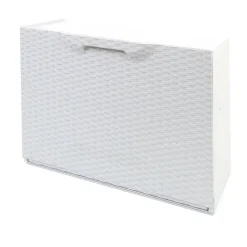 Meuble chaussures Darmitan, Meuble chaussures peu encombrante, Meuble à chaussures 1 porte, 51x17h40 cm, Blanc