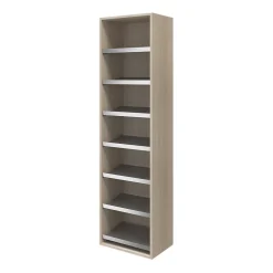 Meuble chaussures ouvert effet chêne 7 étagères GoodHome Atomia H. 187,5 x L. 50 x P. 35 cm