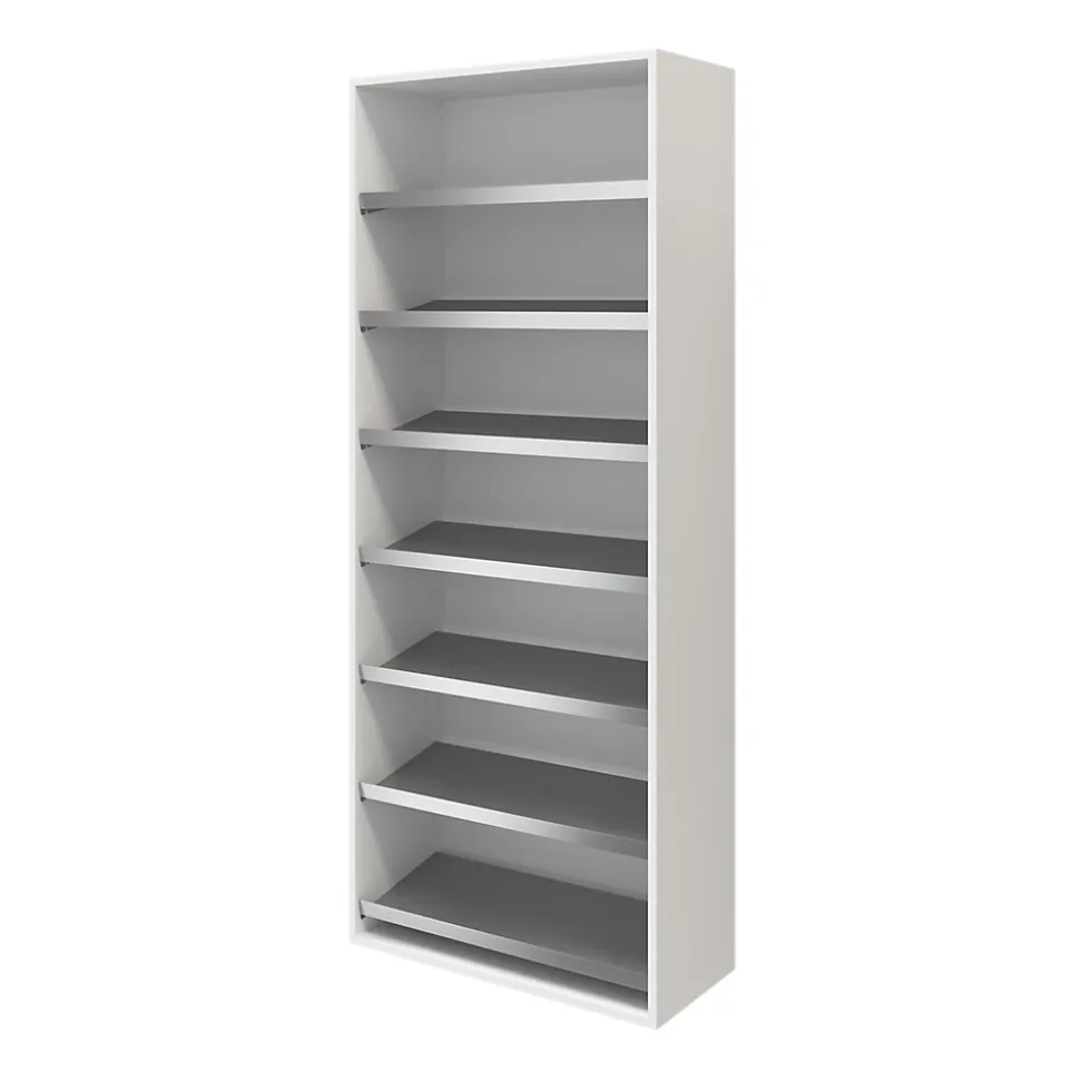 Meuble chaussures ouvert blanc 7 étagères GoodHome Atomia H. 187,5 x L. 75 x P. 35 cm