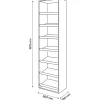 Meuble chaussures ouvert blanc 7 étagères GoodHome Atomia H. 187,5 x L. 50 x P. 35 cm