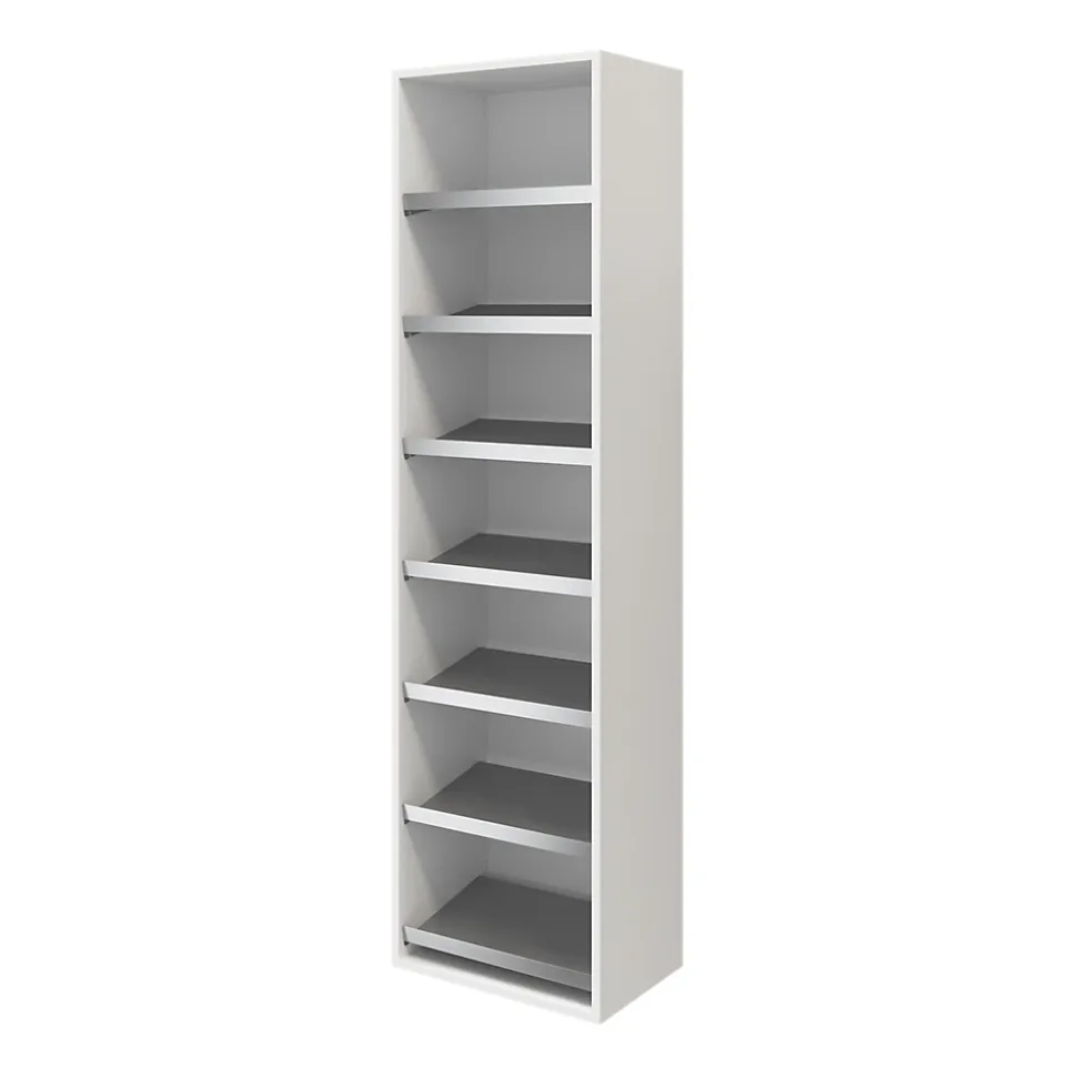 Meuble chaussures ouvert blanc 7 étagères GoodHome Atomia H. 187,5 x L. 50 x P. 35 cm