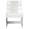 Meuble coiffeuse avec miroir en mélaminé blanc L/H/P: 85 - 141 - 40 cm
