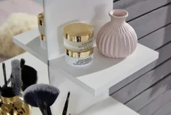 Meuble coiffeuse avec miroir en mélaminé blanc L/H/P: 85 - 141 - 40 cm