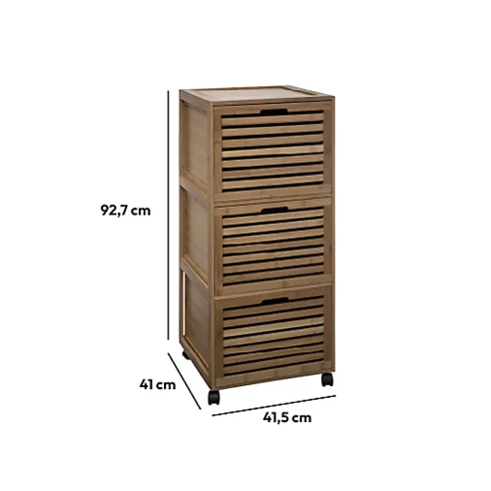 Meuble colonne 3 tiroirs Bambou Sicela - 5Five