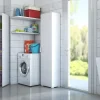 Meuble Colonne Polyvalent 45Cm Avec Porte Et Poignée Blanc