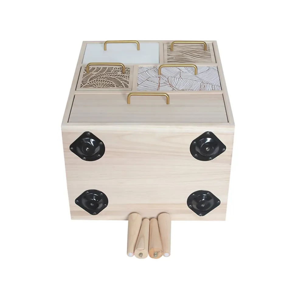 Meuble Commode Polyvalent en Bois Clair avec 5 Tiroirs