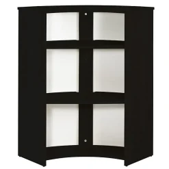 Meuble comptoir bar SIMMOB 96 cm Noir 3 niches bois