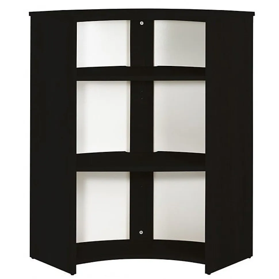 Meuble comptoir bar SIMMOB 96 cm Noir 3 niches bois